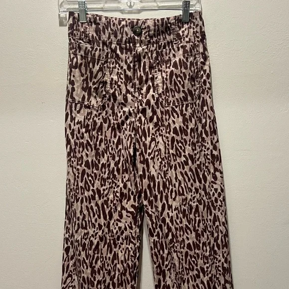 Anthropologie Colette Maeve Leopard Cheetah Wide Leg Pants - Picture 4 of 5